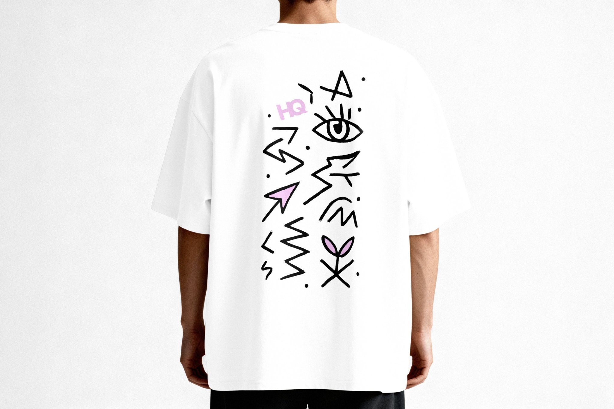 Eyes on U by HardQrew - Oversized T-Shirt (White) - HARDQREW