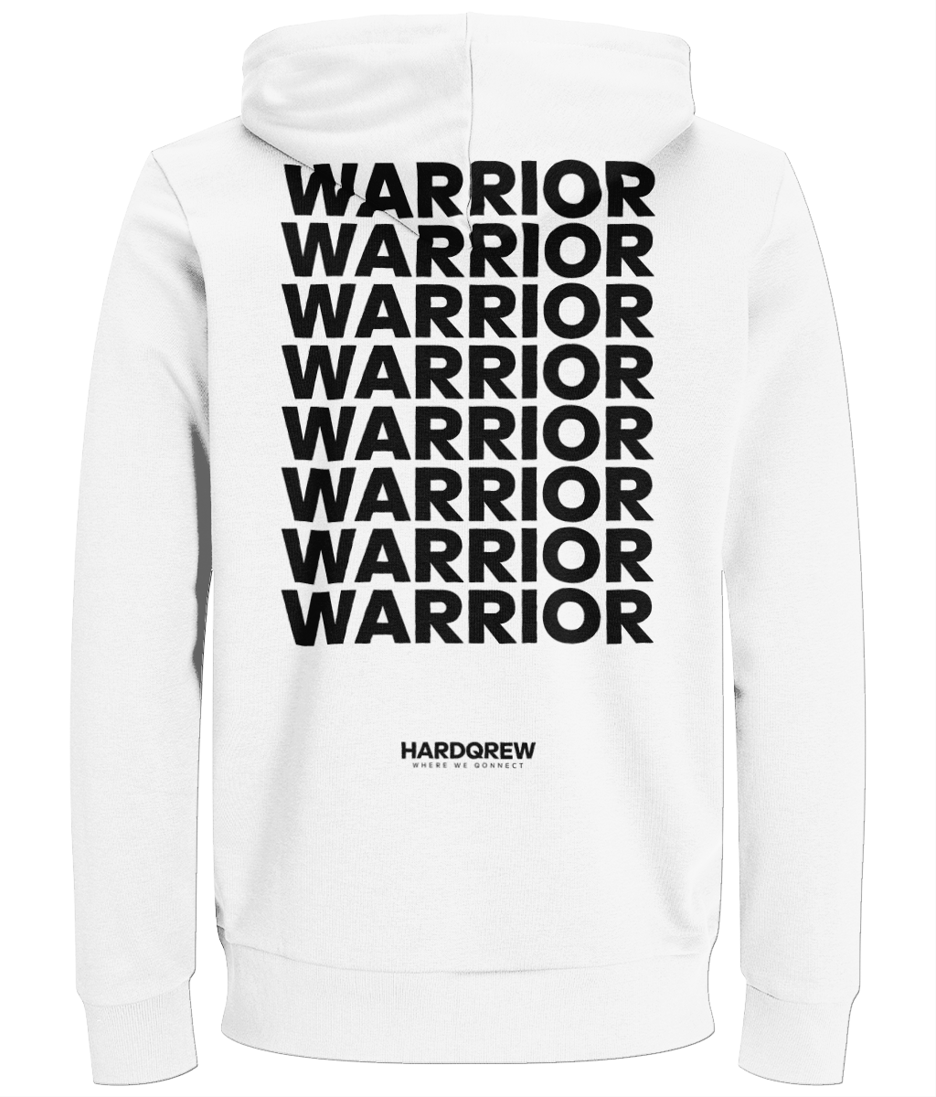HQ 'HardQrew' Zipped Hoodie (Black on White) - HARDQREW
